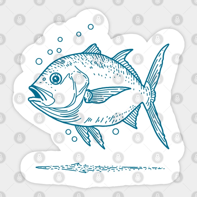 Giant Trevally Sticker by Tebscooler